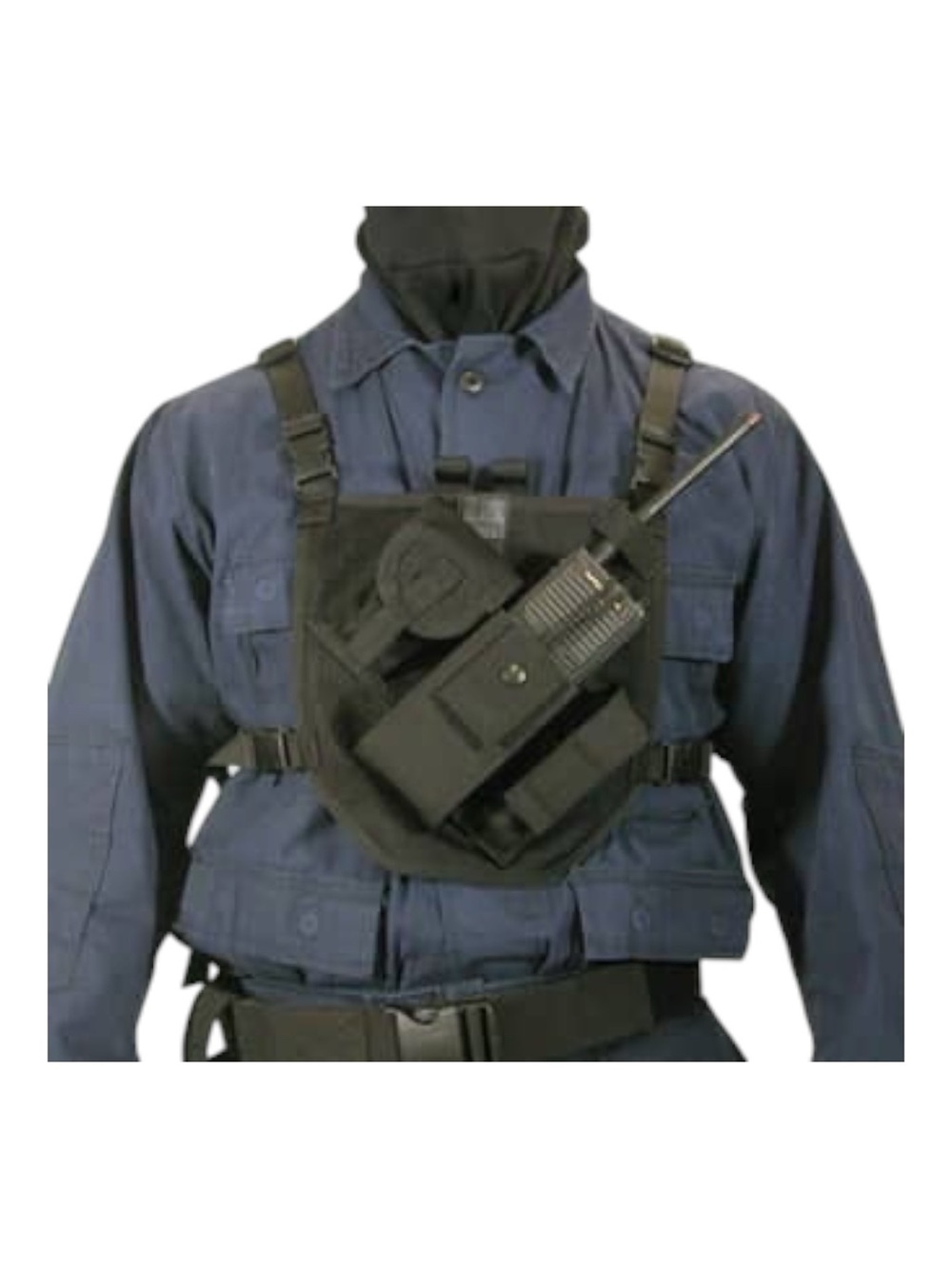 Blackhawk! Patrol Radio Chest Harness Rig Pack Black Tactical Rugged Pouch